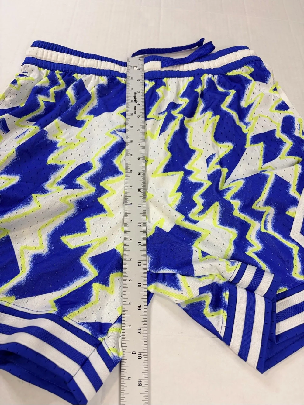 Jordan Royal Blue, White & Neon Yellow Zigzag Basketball Shorts